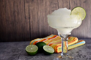 Frozen margarita with lime
