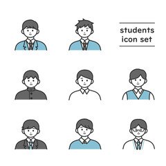 様々な制服を着た男の子のイラスト素材