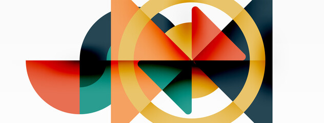 Creative geometric wallpaper. Minimal abstract background. Triangles and circles composition vector illustration for wallpaper banner background or landing page