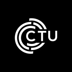 CTU letter logo design on black background. CTU creative initials letter logo concept. CTU letter design.