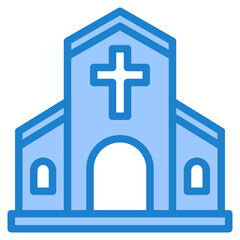 Obraz premium church blue style icon
