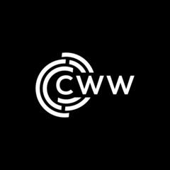 CWW letter logo design on black background. CWW creative initials letter logo concept. CWW letter design.