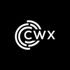 CWX letter logo design on black background. CWX creative initials letter logo concept. CWX letter design.