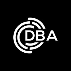 DBA letter logo design on black background. DBA creative initials letter logo concept. DBA letter design.