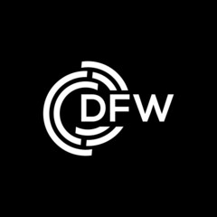 DFW letter logo design on black background. DFW creative initials letter logo concept. DFW letter design.