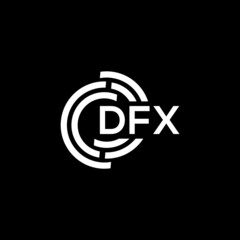 DFX letter logo design on black background. DFX creative initials letter logo concept. DFX letter design.