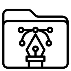 folder outline style icon