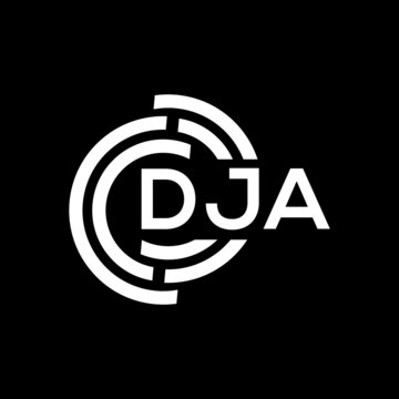 DJA letter logo design on black background. DJA creative initials letter logo concept. DJA letter design.