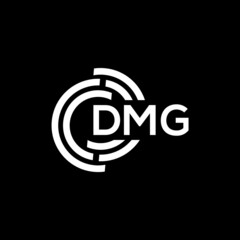 Obraz premium DMG letter logo design on black background. DMG creative initials letter logo concept. DMG letter design.
