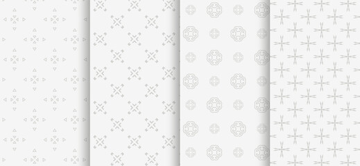 Background wallpaper with simple seamless ornament on white