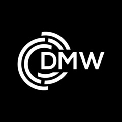 DMW letter logo design on black background. DMW creative initials letter logo concept. DMW letter design.