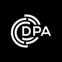 Obraz premium DPA letter logo design on black background. DPA creative initials letter logo concept. DPA letter design.