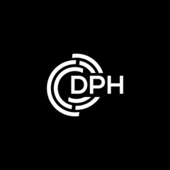 DPH letter logo design on black background. DPH creative initials letter logo concept. DPH letter design.