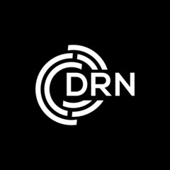 DRN letter logo design on black background. DRN creative initials letter logo concept. DRN letter design.