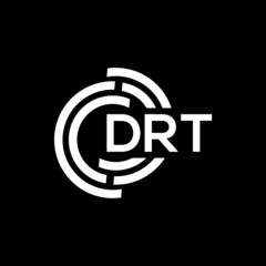 DRT letter logo design on black background. DRT creative initials letter logo concept. DRT letter design.