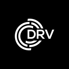DRV letter logo design on black background. DRV creative initials letter logo concept. DRV letter design.