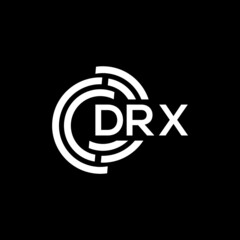 DRX letter logo design on black background. DRX creative initials letter logo concept. DRX letter design.