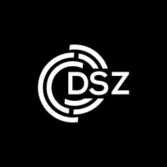 DSZ letter logo design on black background. DSZ creative initials letter logo concept. DSZ letter design.