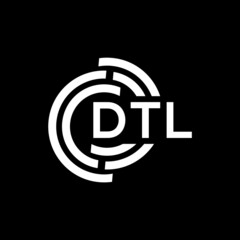 DTL letter logo design on black background. DTL creative initials letter logo concept. DTL letter design.