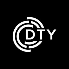 Obraz premium DTY letter logo design on black background. DTY creative initials letter logo concept. DTY letter design.