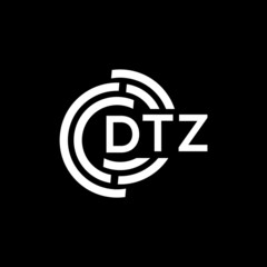 DTZ letter logo design on black background. DTZ creative initials letter logo concept. DTZ letter design.