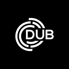 DUB letter logo design on black background. DUB creative initials letter logo concept. DUB letter design.