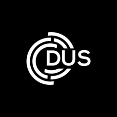 DUS letter logo design on black background. DUS creative initials letter logo concept. DUS letter design.