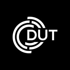 DUT letter logo design on black background. DUT creative initials letter logo concept. DUT letter design.