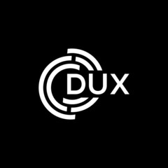 DUX letter logo design on black background. DUX creative initials letter logo concept. DUX letter design.