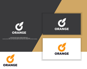 simple and modern orange logo design illustration
