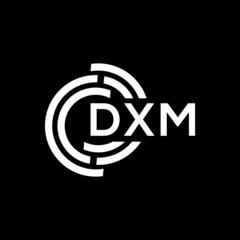 DXM letter logo design on black background. DXM creative initials letter logo concept. DXM letter design.