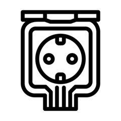 weatherproof socket line icon vector. weatherproof socket sign. isolated contour symbol black illustration