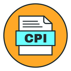 vector illustration icon of CPI File Format Outline