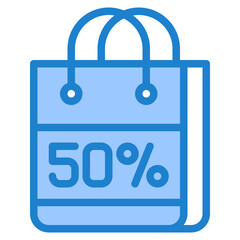 shoping bag blue style icon