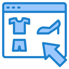 shopping online blue style icon