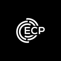 ECP letter logo design on black background. ECP creative initials letter logo concept. ECP letter design.