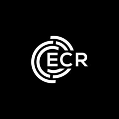 ECR letter logo design on black background. ECR creative initials letter logo concept. ECR letter design.