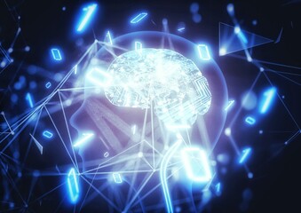 サイエンステクノロジーの概念で人工知能のイラスト