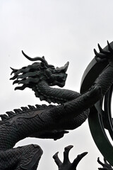 Chinese dragon bronze sculpture