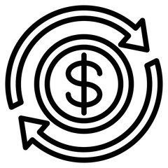 money outline style icon
