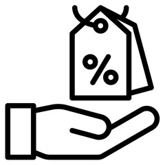 sale outline style icon