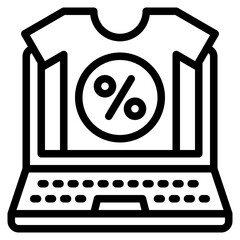 shopping online outline style icon