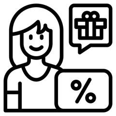 woman outline style icon