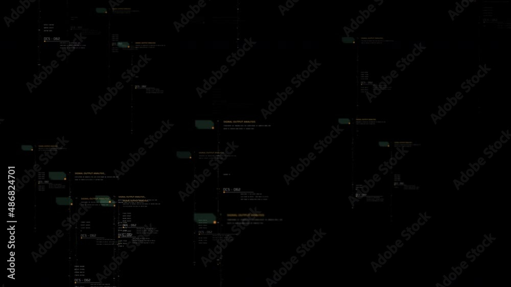 Poster Futuristic hi-tech user interface floating digital data telemetry with encrypt numbers display for background computer desktop screen display loop