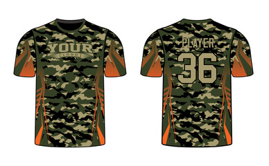 Naklejka premium All sports player jersey design with an elegant edgy and wild look. Sports gear template mockup perfect fit for all sports. The designs that go on casual wear, shirts, fashions apparels, and all kind 