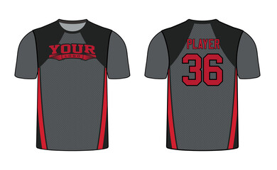 Naklejka premium All sports player jersey design with an elegant edgy and wild look. Sports gear template mockup perfect fit for all sports. The designs that go on casual wear, shirts, fashions apparels, and all kind 