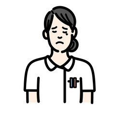 悲しそうに涙を流している白衣を着た若い女性