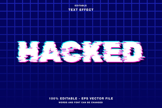 hacked glitch neon editable text effect