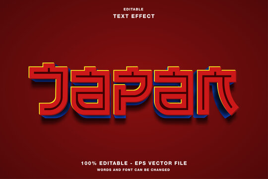 Japan Red 3d Editable Text Effect