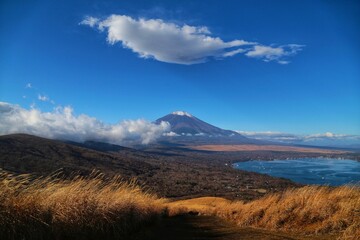 Mt. Fuji from Mt. Mikuni in late Autumn